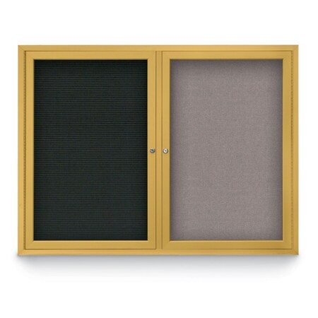 United Visual Products Corkboard, Cork Backing/Gold, 72" X 36" UV407-GOLD-CORK